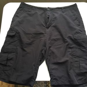 Black hybrid cargo shorts